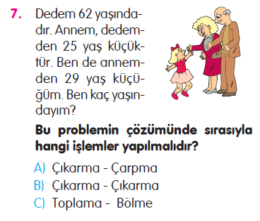 Doğal Sayılarla Çıkarma İşlemi Problemleri Testi