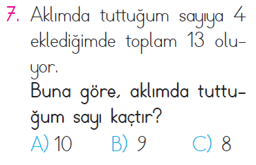 Doğal Sayılarda Toplama İşlemi - 3 Testi