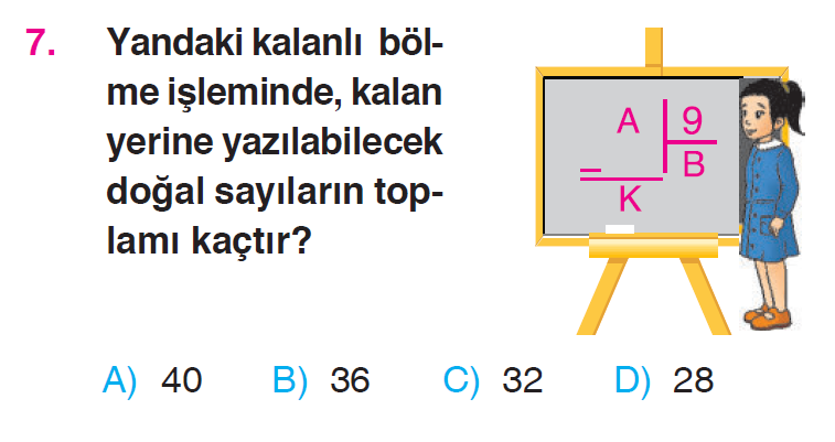 Doğal Sayılarla Bölme İşlemi Testi