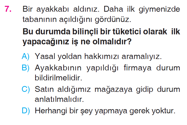 Üretim, Dağıtım ve Tüketim - 2 Testi