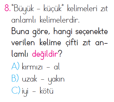 Anlama - Zıt Anlamlı Sözcükler - Noktalama İşaretleri - Yazım Kuralları - 2 Testi