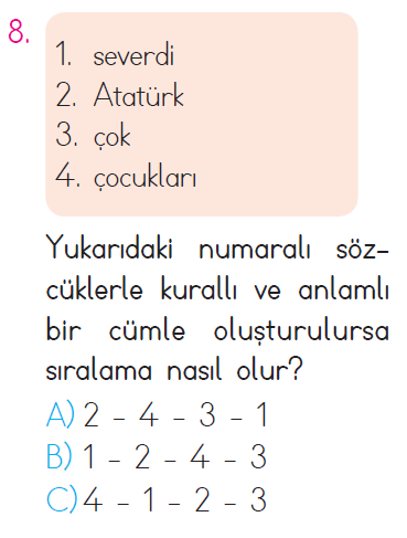 Anlama - Kurallı ve Anlamlı Cümle - Kelime Testi