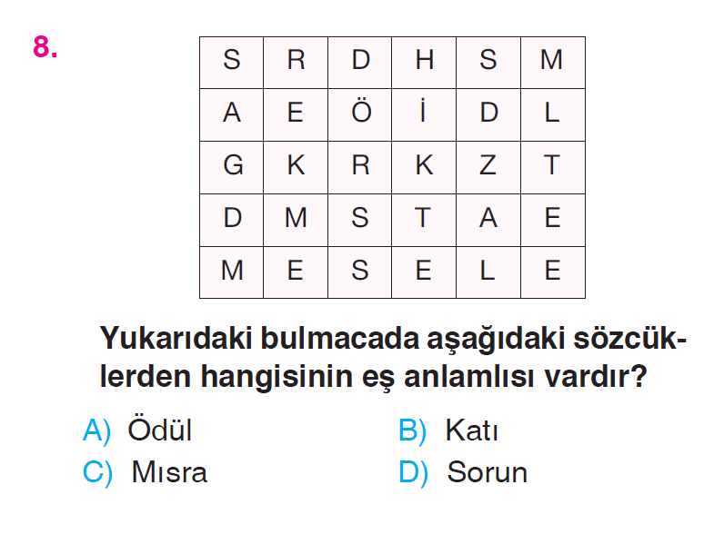 Sözcükte Anlam (Zıt Anlam – Eş Anlam) - 2 Testi