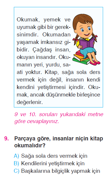 Paragrafta Anlam - Şiir Yorumlama - Hikayenin Unsurları Testi