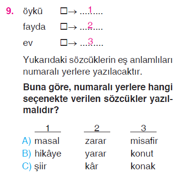 Paragrafta Anlam - Eş Anlam - Zıt Anlam - Cümle - İsimler Testi