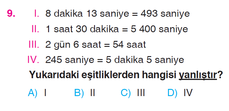 Zaman Ölçüleri Testi