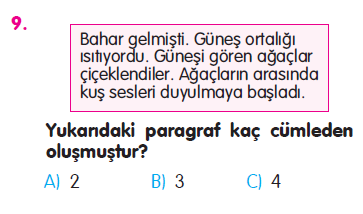 Paragraf - Sözcükte Anlam - Yazım Kuralları - Cümle Testi