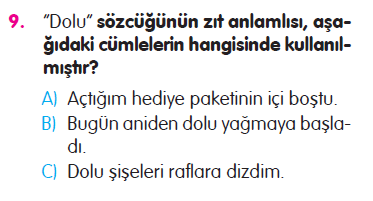 Paragraf - Kelime - İsimler - Sözcükte Anlam - Noktalama İşaretleri Testi