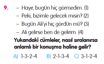 Paragraf - İsimler - Sözcükte Anlam - Yazım Kuralları Testi
