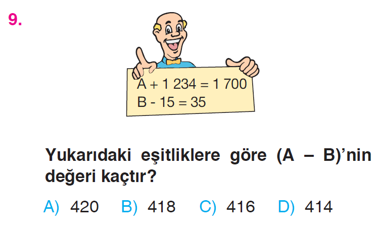 Doğal Sayılarla Çıkarma İşlemi Testi