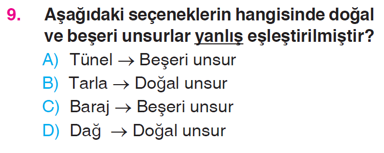 İnsanlar, Yerler ve Çevreler - 4 Testi