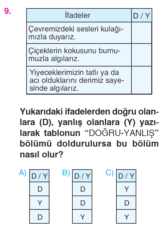 Beş Duyumuz - 1 Testi
